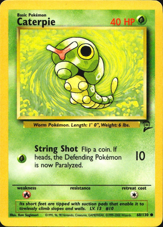 Caterpie 68/130 Base Set 2 Common Pokemon Near Mint