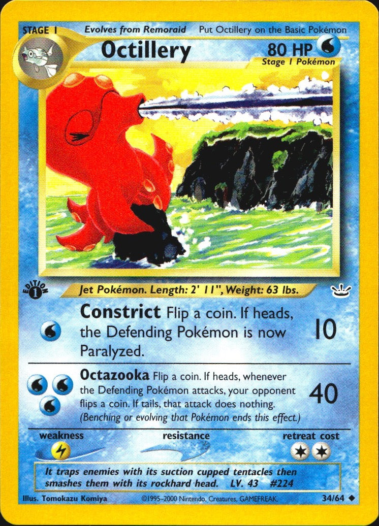 Octillery 34/64 Neo Revelation Uncommon Pokemon 1st Edition Near Mint