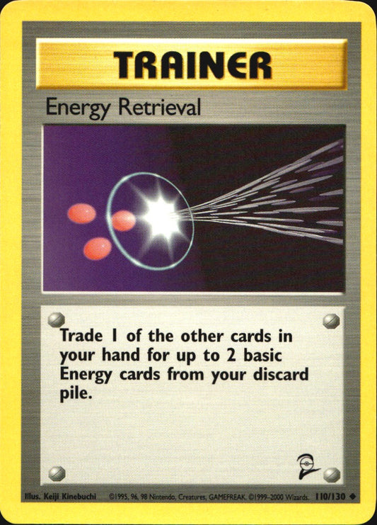 Energy Retrieval 110/130 Base Set 2 Uncommon Pokemon Near Mint
