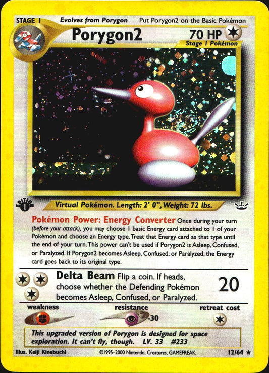 Porygon2 12/64 Rare Neo Revelation Pokemon 1st Edition Holo Lightly Played