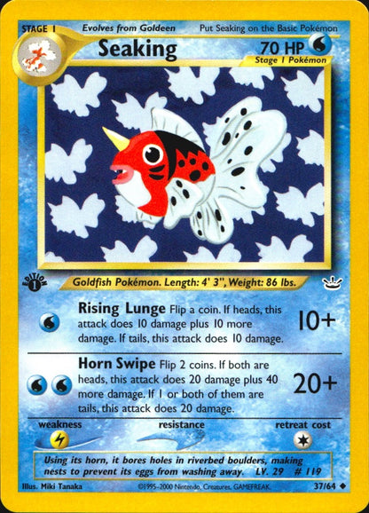 Seaking 37/64 Neo Revelation Uncommon Pokemon 1st Edition Near Mint