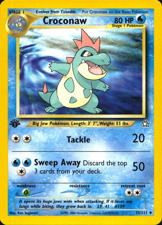 Croconaw 32/111 Uncommon Neo Genesis Pokemon 1st Edition Lightly Played