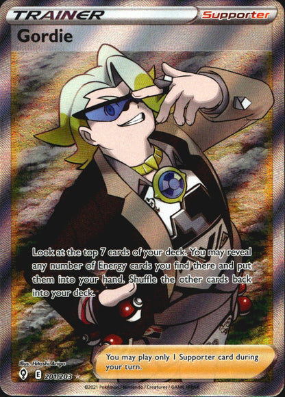 Gordie 201/203 Evolving Skies Ultra Rare Pokemon Holo Near Mint