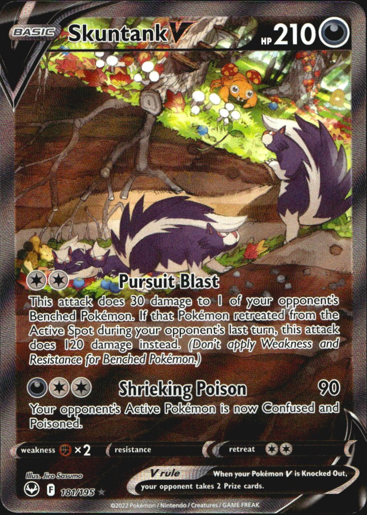 Skuntank V 181/195 Silver Tempest Ultra Rare Pokemon Holo Near Mint
