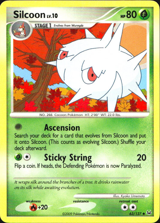 Silcoon 63/127 Platinum Uncommon Pokemon Near Mint