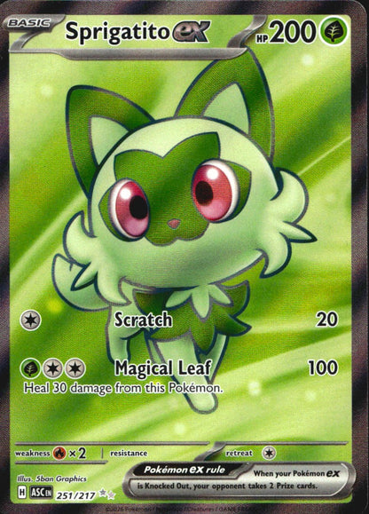 Sprigatito ex 251/217 Ascended Heroes Ultra Rare Pokemon Holo Near Mint