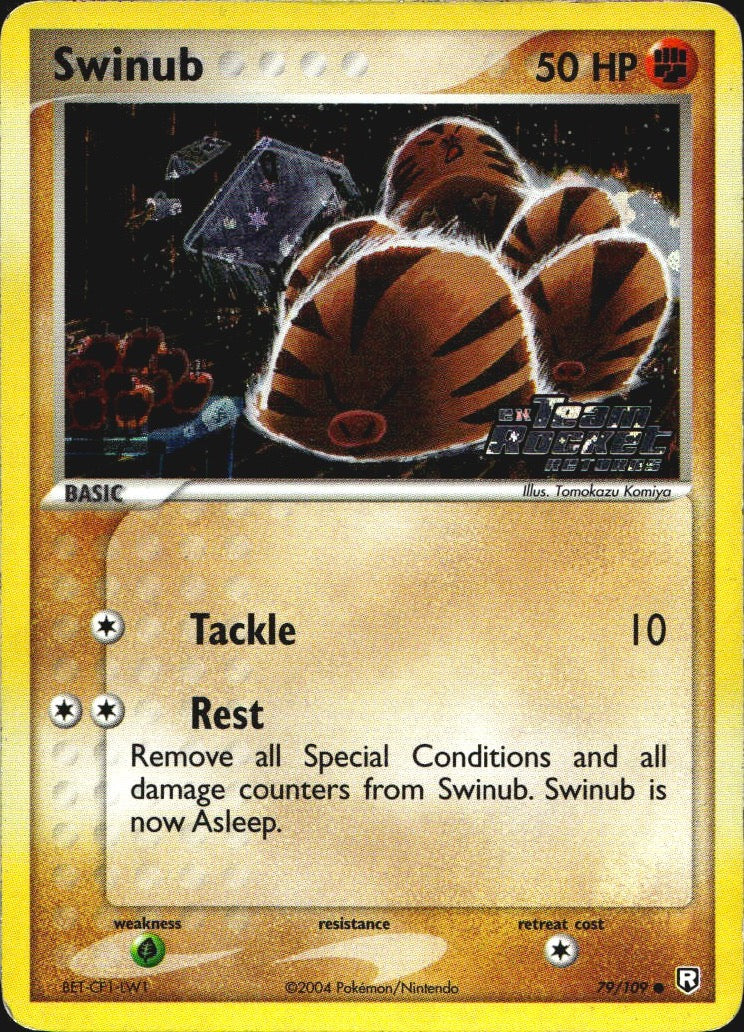 Swinub 79/109 Team Rocket Returns Common Pokemon Reverse Holo Lightly Played
