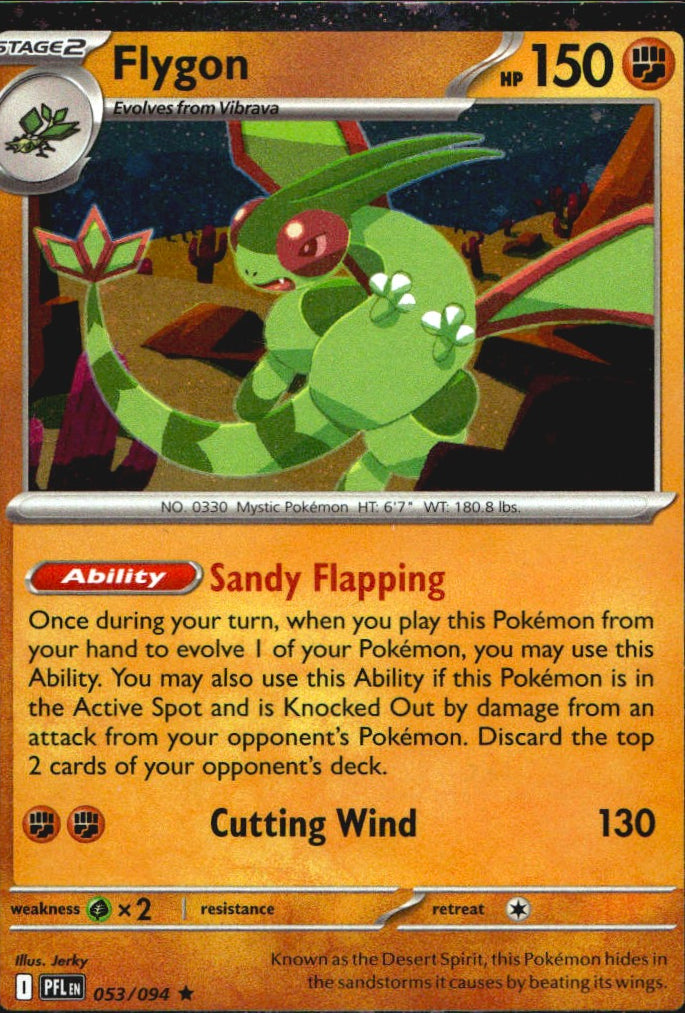 Flygon 053/094 Rare Phantasmal Flames Pokemon Near Mint