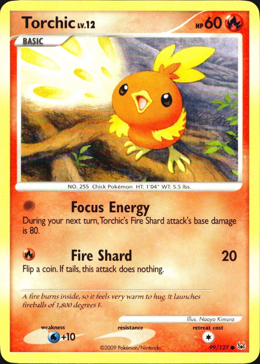 Torchic 99/127 Platinum Common Pokemon Near Mint