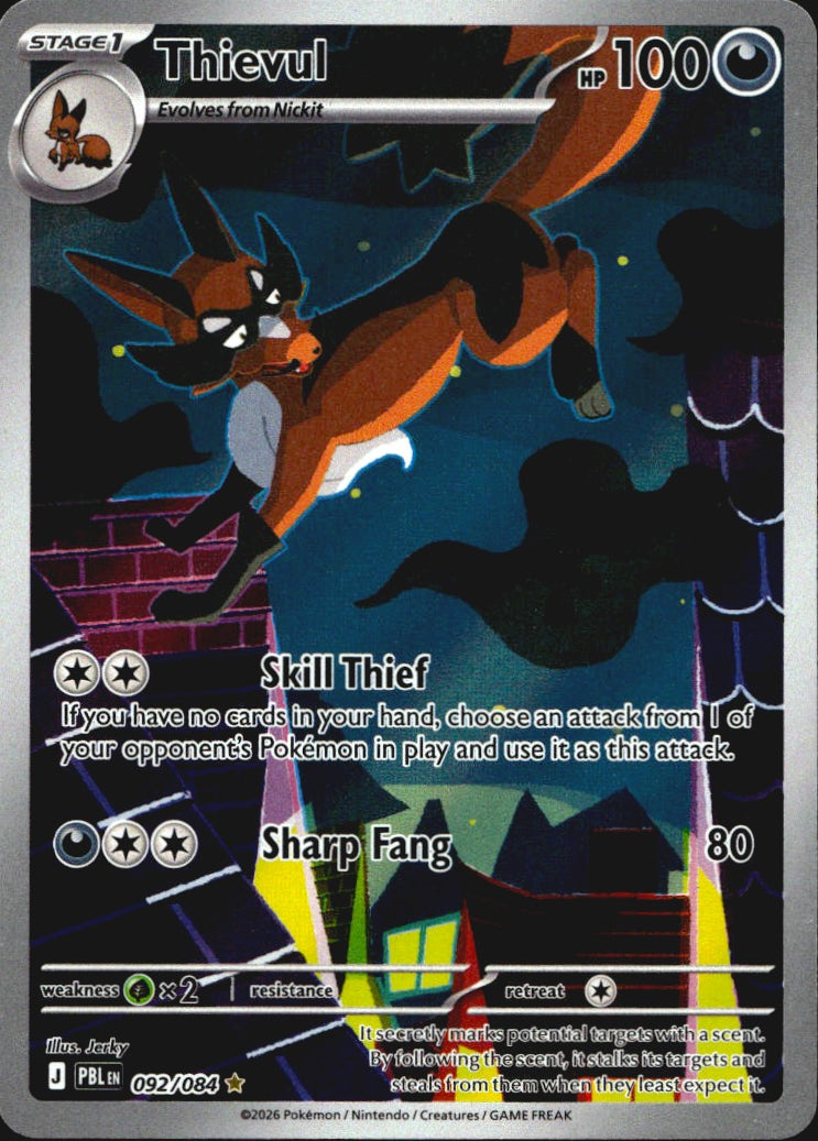 Thievul 092/084 Pitch Black Illustration Rare Pokemon Holo Near Mint