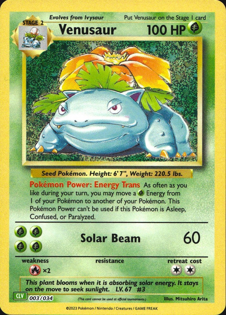 Venusaur 003/034 Trading Card Game Classic Holo Classic Collection Pokemon NM