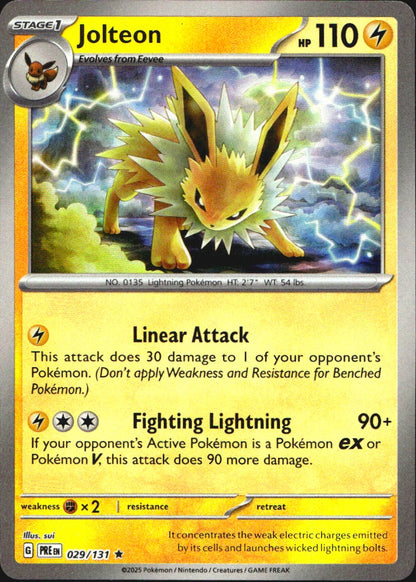 Jolteon (Master Ball Pattern) 029/131 Prismatic Evolutions Holo Rare Pokemon NM