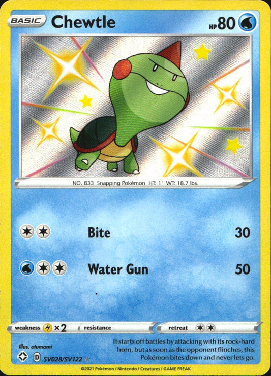 Chewtle SV028/SV122 Shiny Rare Shining Fates Shiny Vault Pokemon Near Mint