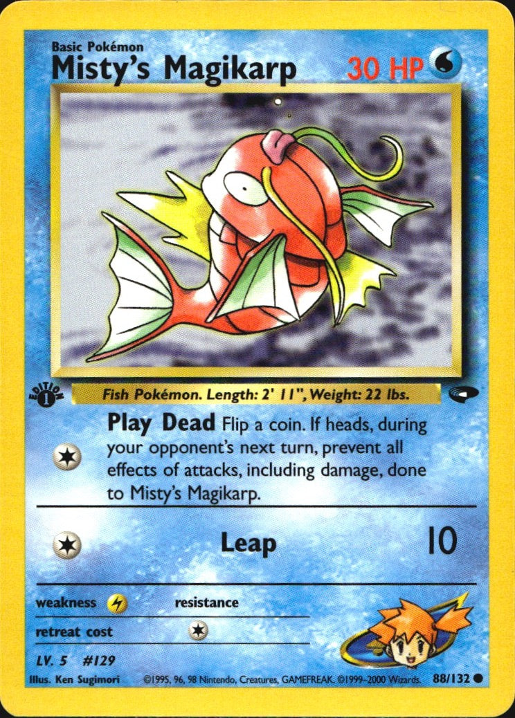 Misty's Magikarp 88/132 Gym Challenge Common Pokemon 1st Edition Near Mint