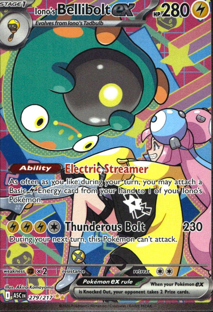 Iono's Bellibolt ex 279/217 Special Illustration Rare Ascended Heroes Pokemon NM