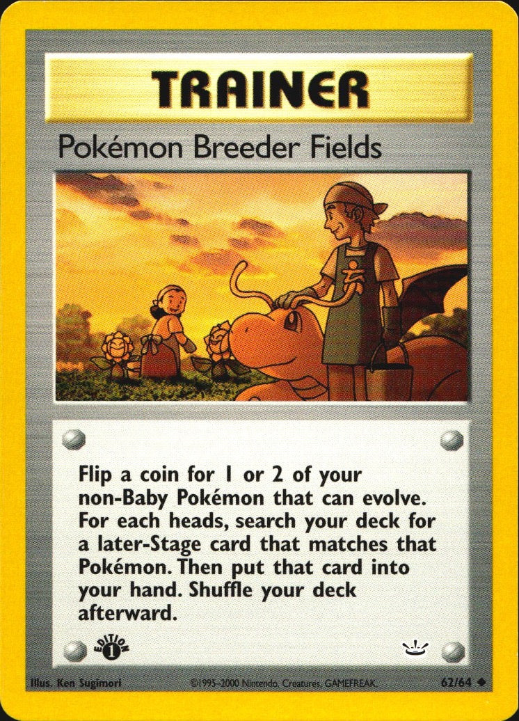 Pokemon Breeder Fields 62/64 Neo Revelation Uncommon Pokemon 1st Edition NM