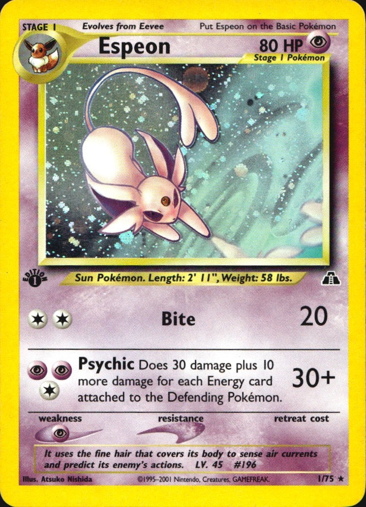 Espeon 1/75 Neo Discovery Rare Pokemon 1st Edition Holo Lightly Played