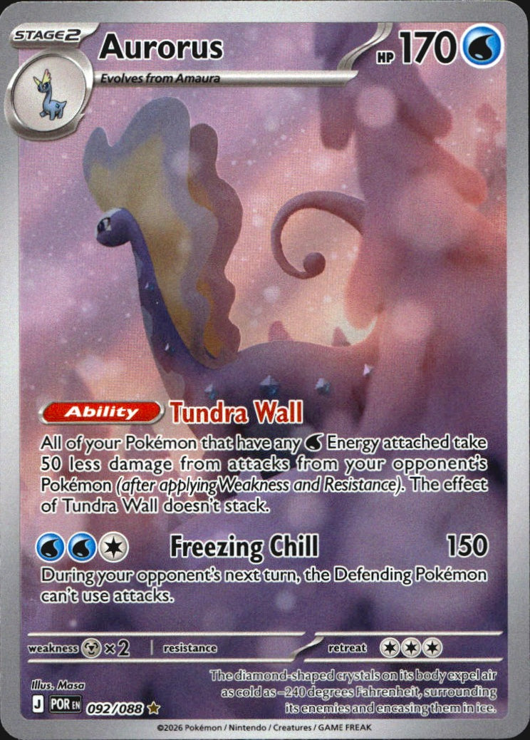 Aurorus 092/088 Perfect Order Holo Illustration Rare Pokemon Near Mint