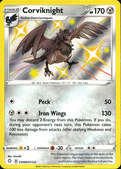 Corviknight SV089/SV122 Shiny Rare Shining Fates Shiny Vault Pokemon Near Mint