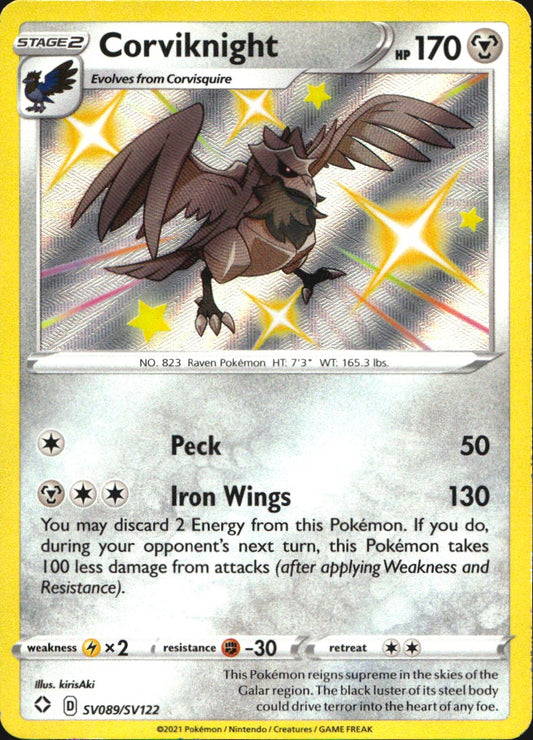 Corviknight SV089/SV122 Shiny Rare Shining Fates Shiny Vault Pokemon Near Mint