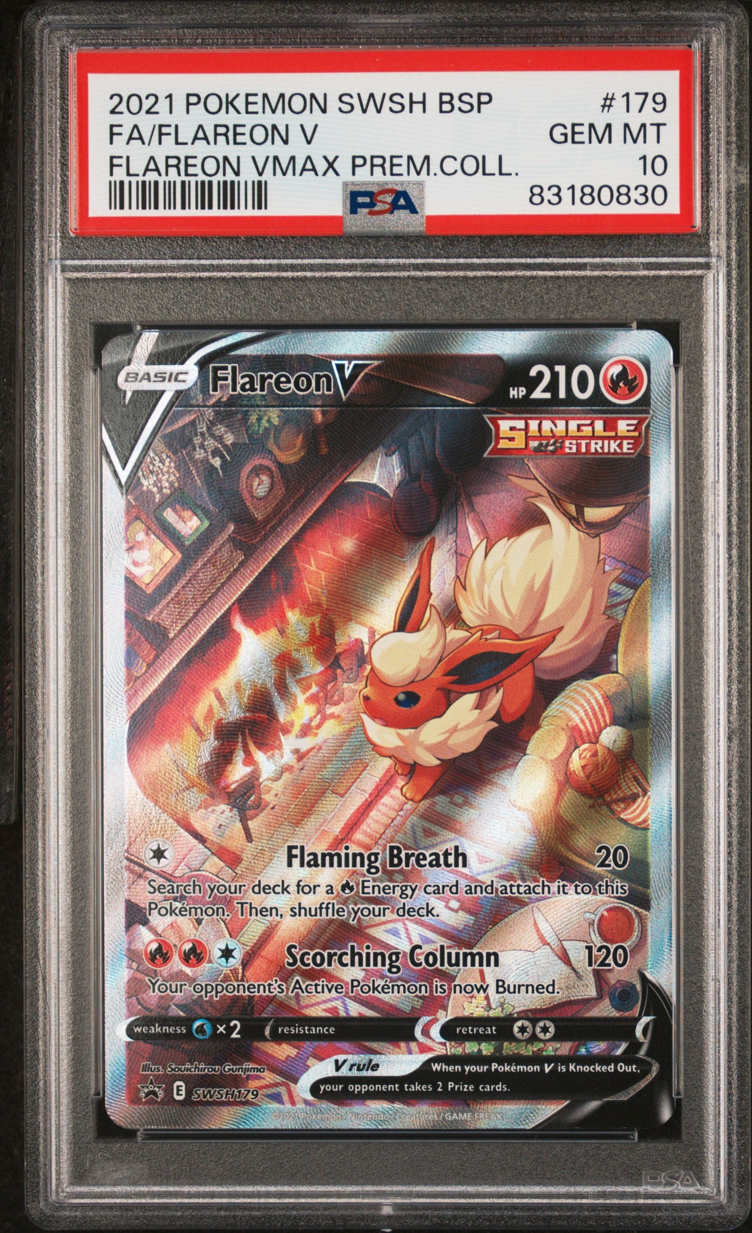 Flareon V 179 Vmax Premium Collection Swsh Black Star Promo Pokemon PSA 10