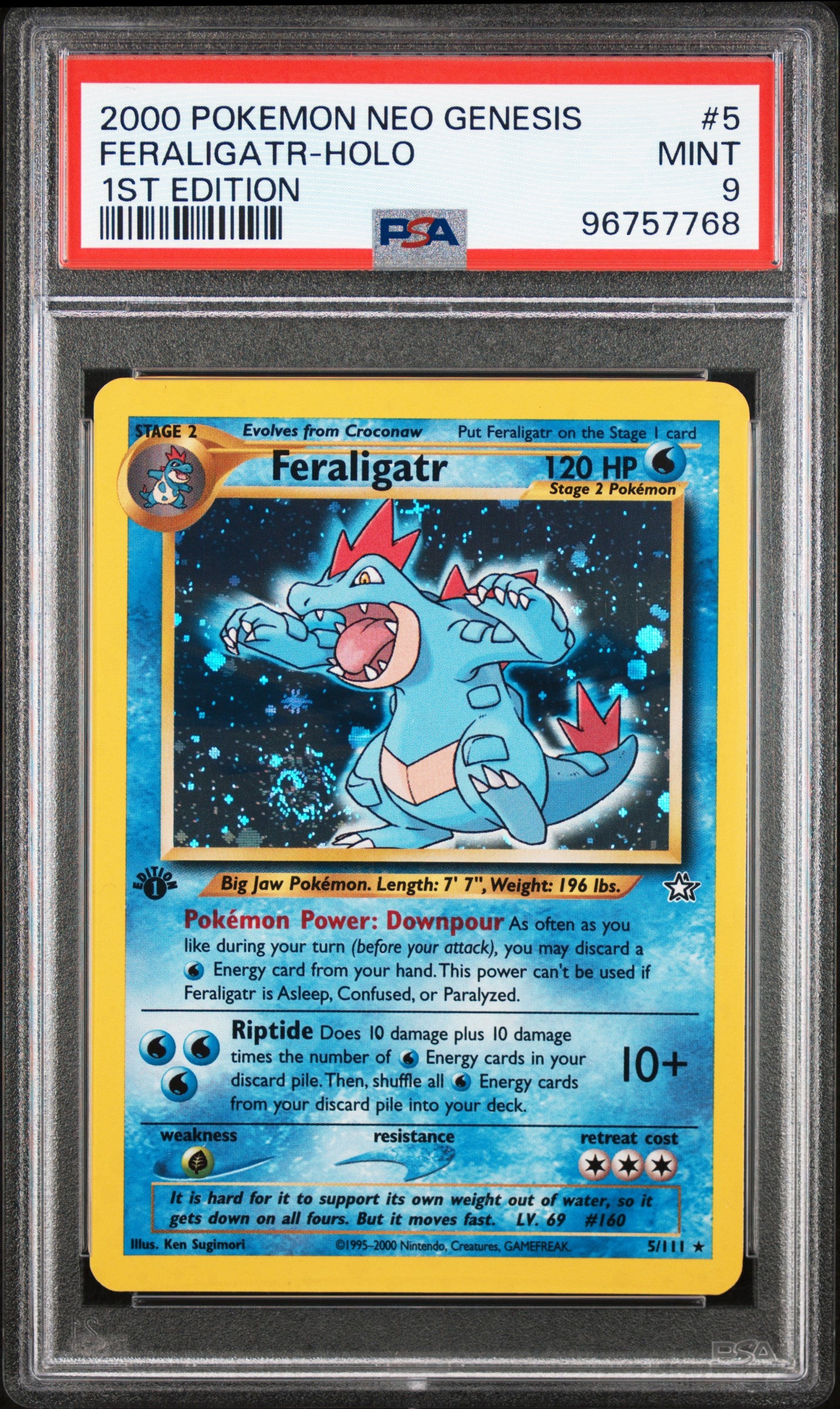 Feraligatr Holo 5/111 Neo Genesis 1st Edition Pokemon PSA 9