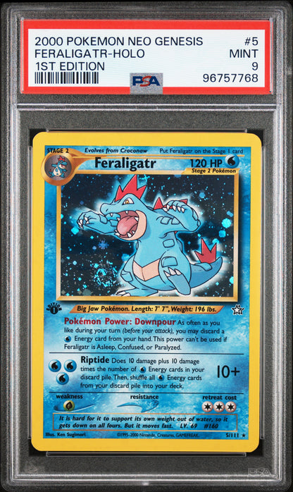 Feraligatr Holo 5/111 Neo Genesis 1st Edition Pokemon PSA 9