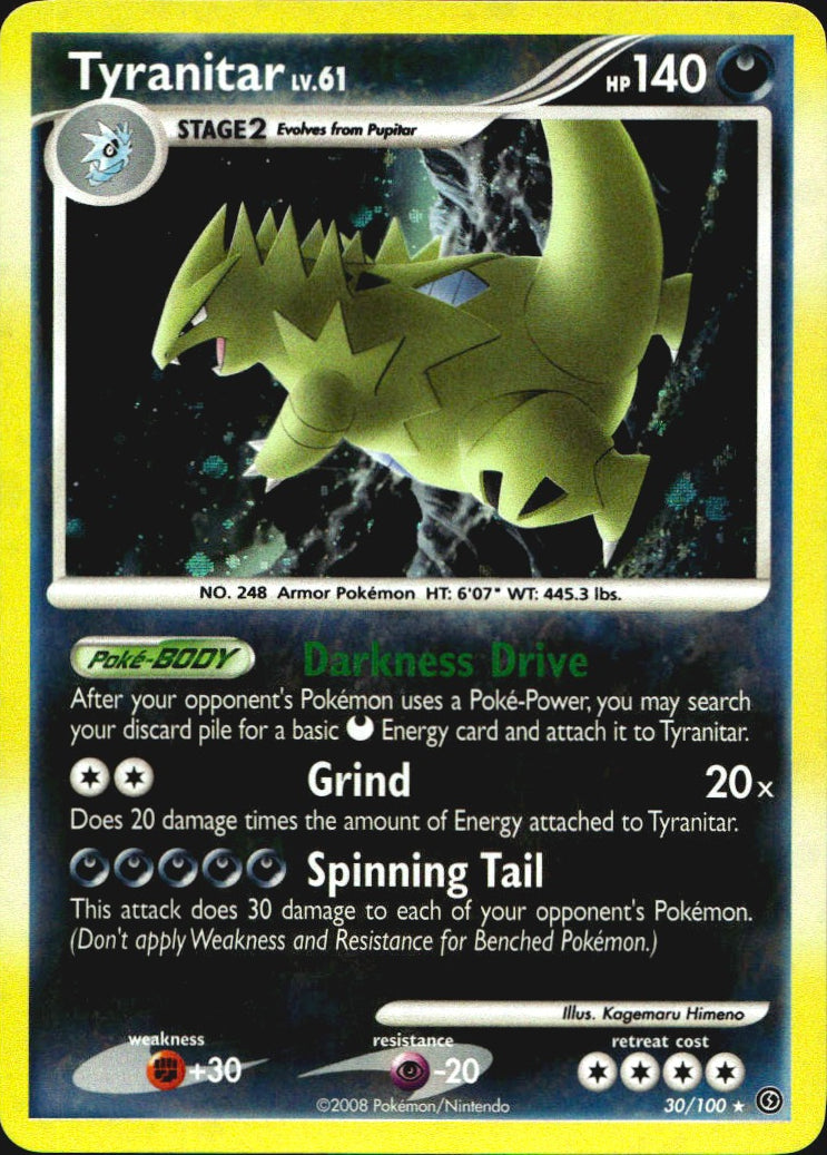 Tyranitar (DP Stormfront) 30/100 Holo Rare Deck Exclusives Pokemon NM