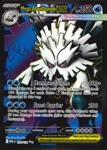 Mega Abomasnow ex 157/132 Mega Evolution Ultra Rare Pokemon Holo Near Mint