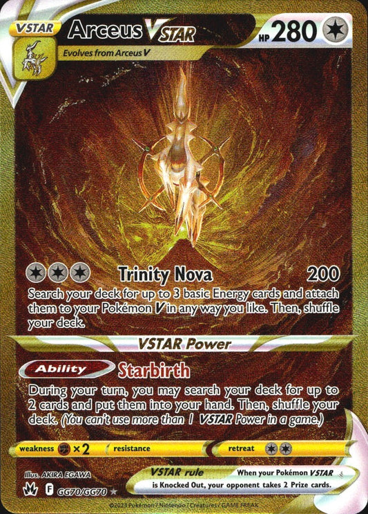Arceus VSTAR GG70/GG70 Secret Rare Crown Zenith Galarian Gallery Pokemon NM