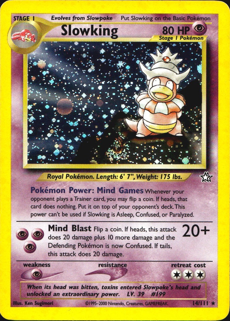 Slowking 14/111 Neo Genesis Rare Pokemon Unlimited Holo Lightly Played