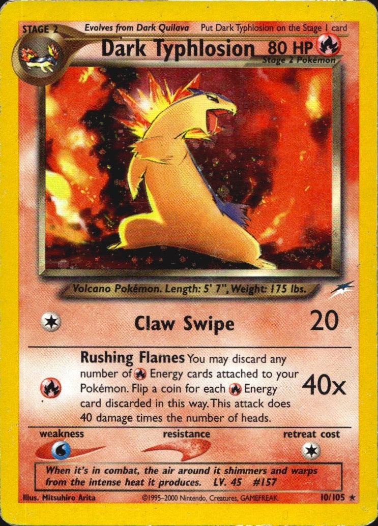 Dark Typhlosion 10/105 Holo Rare Neo Destiny Pokemon Heavily Played