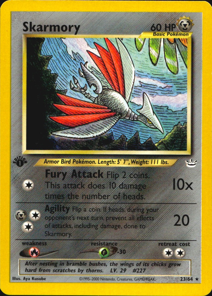 Skarmory 23/64 Neo Revelation Rare Pokemon 1st Edition Near Mint