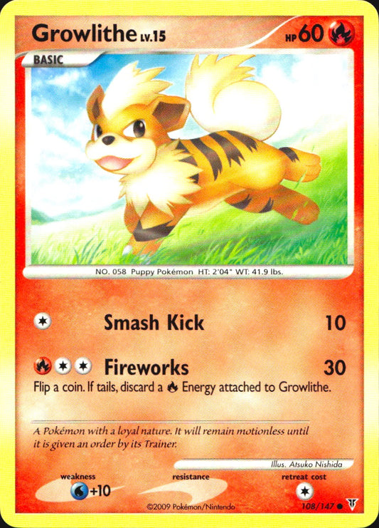 Growlithe 108/147 Supreme Victors Common Pokemon Near Mint