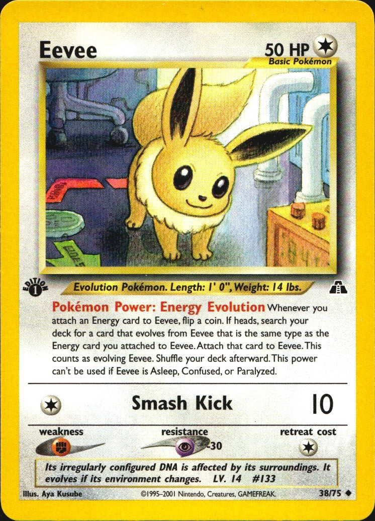 Eevee 38/75 Neo Discovery Uncommon Pokemon 1st Edition Near Mint