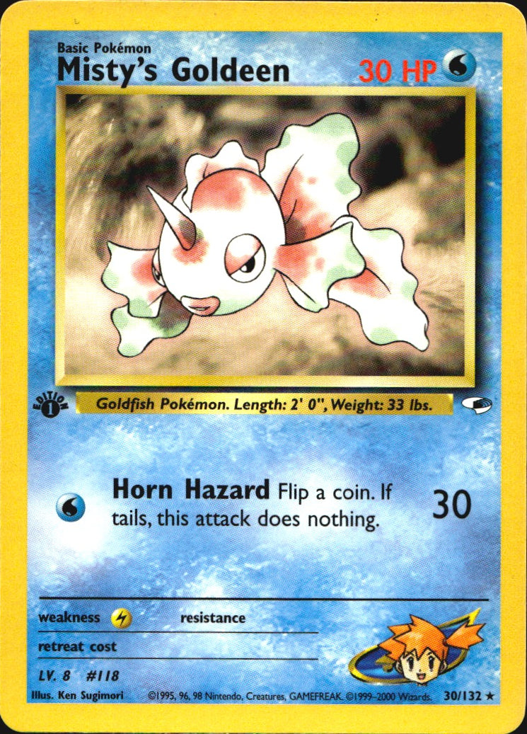 Misty's Goldeen 30/132 Gym Heroes Rare Pokemon 1st Edition Near Mint