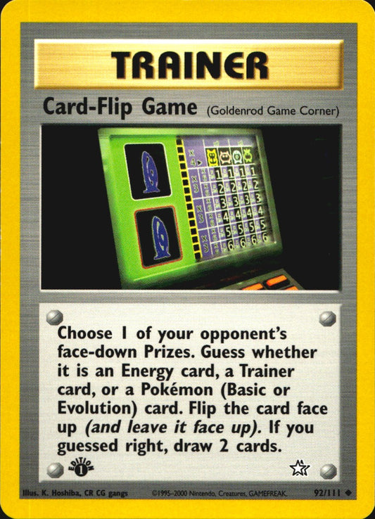 Card-Flip Game 92/111 Uncommon Neo Genesis Pokemon 1st Edition Near Mint