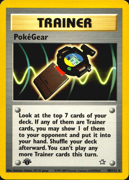 PokeGear 88/111 Rare Neo Genesis Pokemon 1st Edition Near Mint