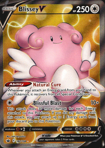 Blissey V 182/198 Chilling Reign Ultra Rare Pokemon Holo Near Mint