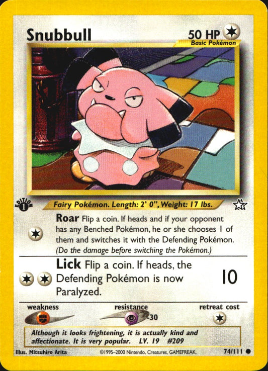 Snubbull 74/111 Common Neo Genesis Pokemon 1st Edition Near Mint