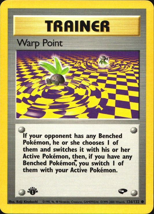 Warp Point 126/132 Common Gym Challenge Pokemon 1st Edition Near Mint