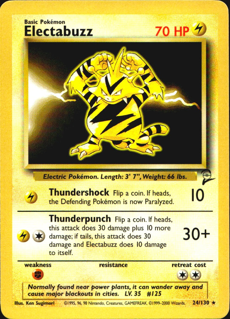 Electabuzz 24/130 Base Set 2 Rare Pokemon Near Mint