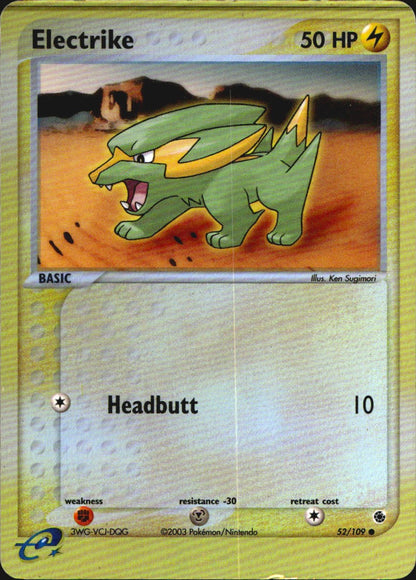 Electrike 52/109 Ruby & Sapphire Common Pokemon Reverse Holo Moderately Played