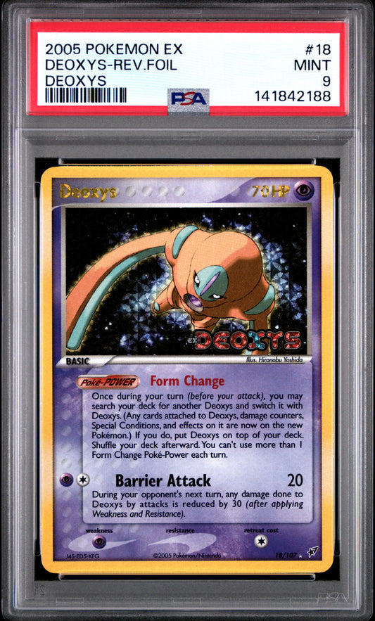 Deoxys Reverse Holo 18/107 Deoxys Pokemon PSA 9