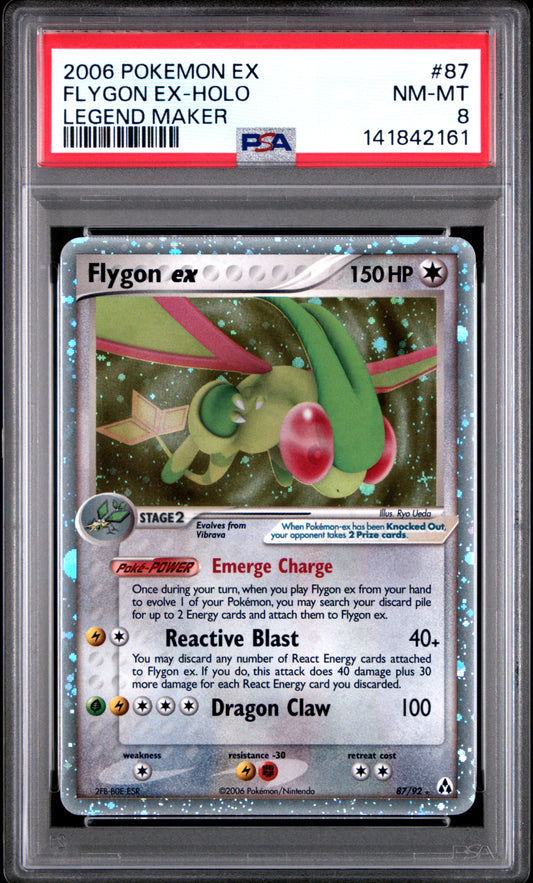 Flygon EX Holo 87/92 Legend Maker Pokemon PSA 8