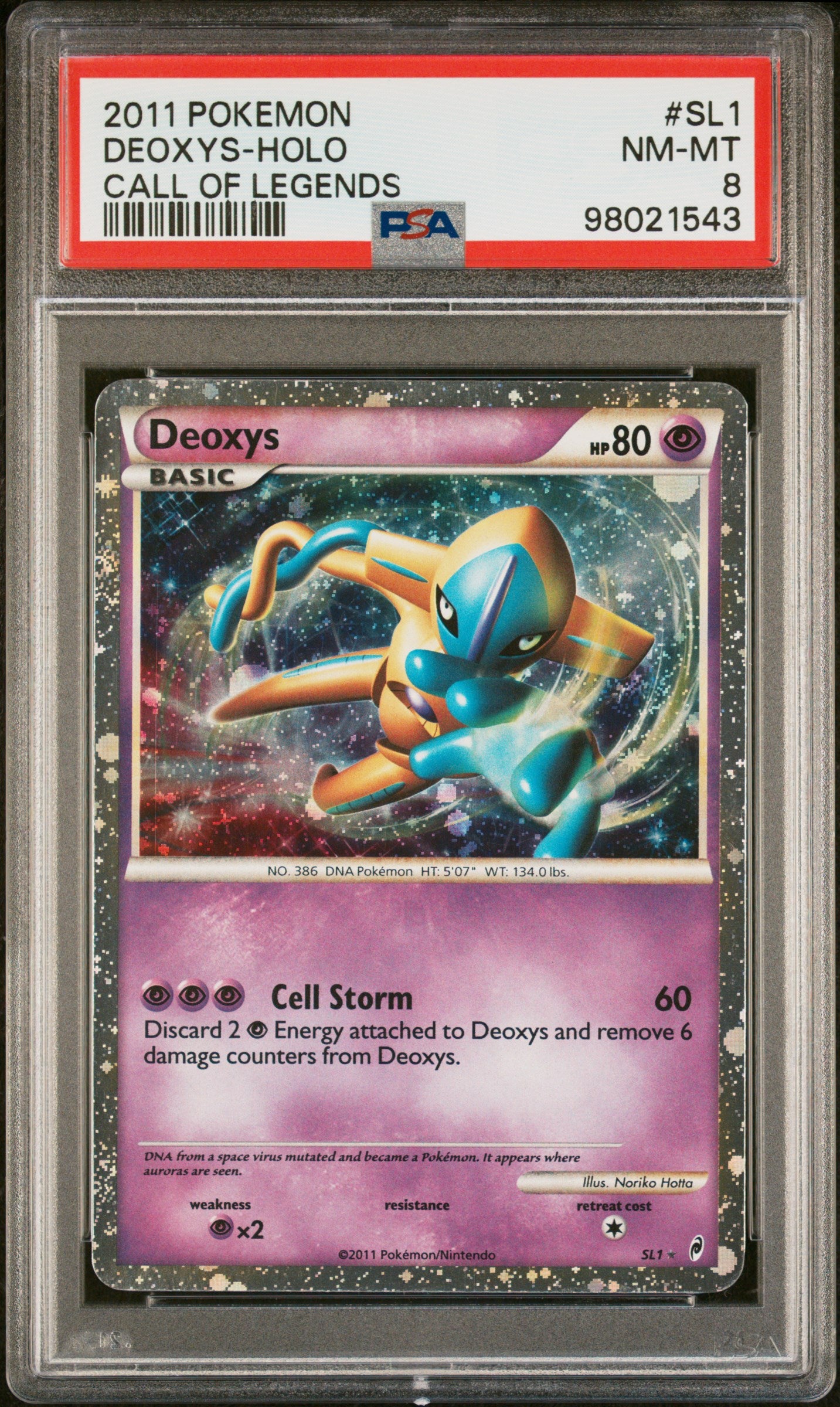 Deoxys Holo SL1 Call Of Legends Pokemon PSA 8