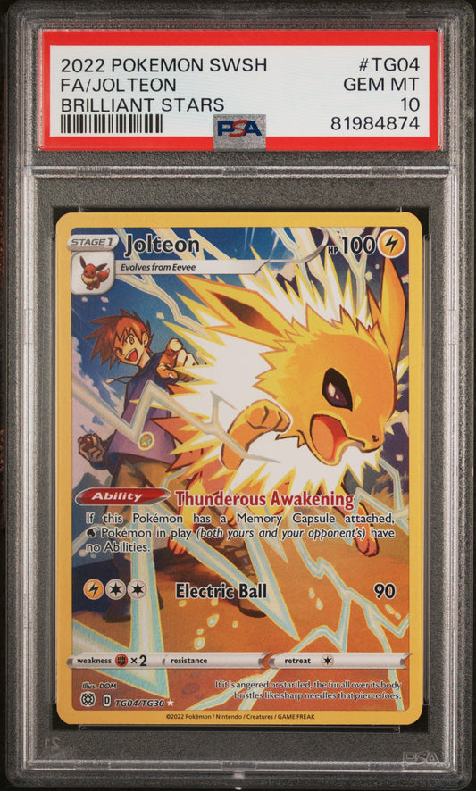 Jolteon TG04 Brilliant Stars Pokemon PSA 10