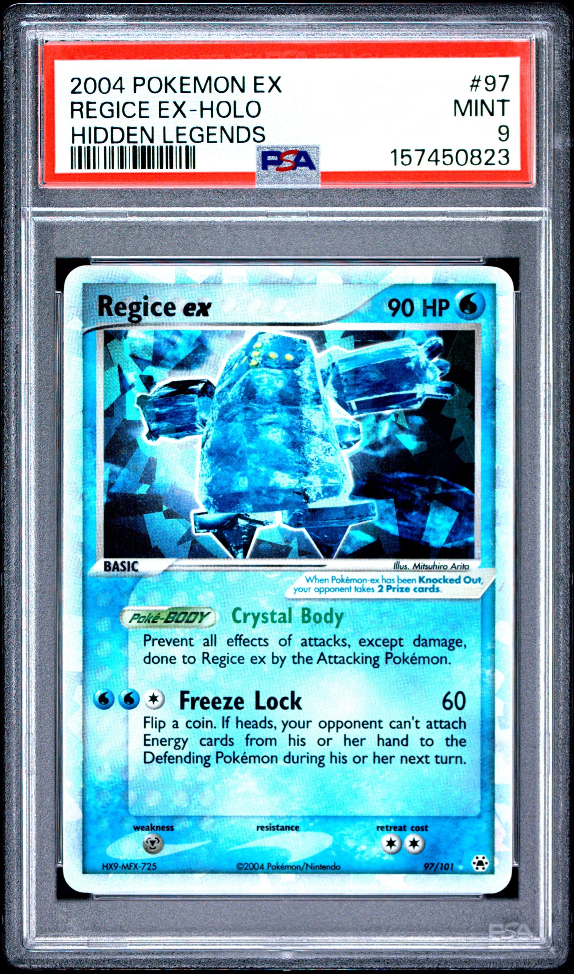 Regice EX Holo 97/101 Hidden Legends Pokemon PSA 9