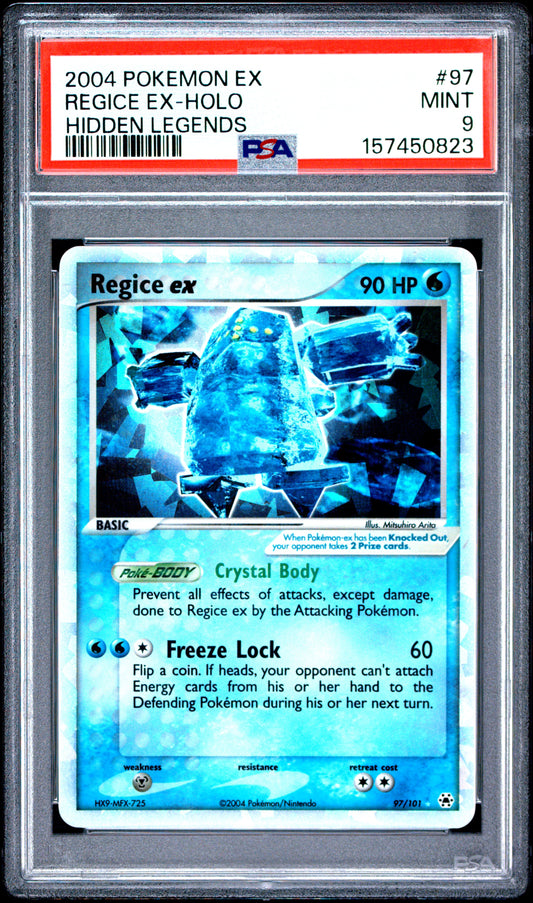 Regice EX Holo 97/101 Hidden Legends Pokemon PSA 9