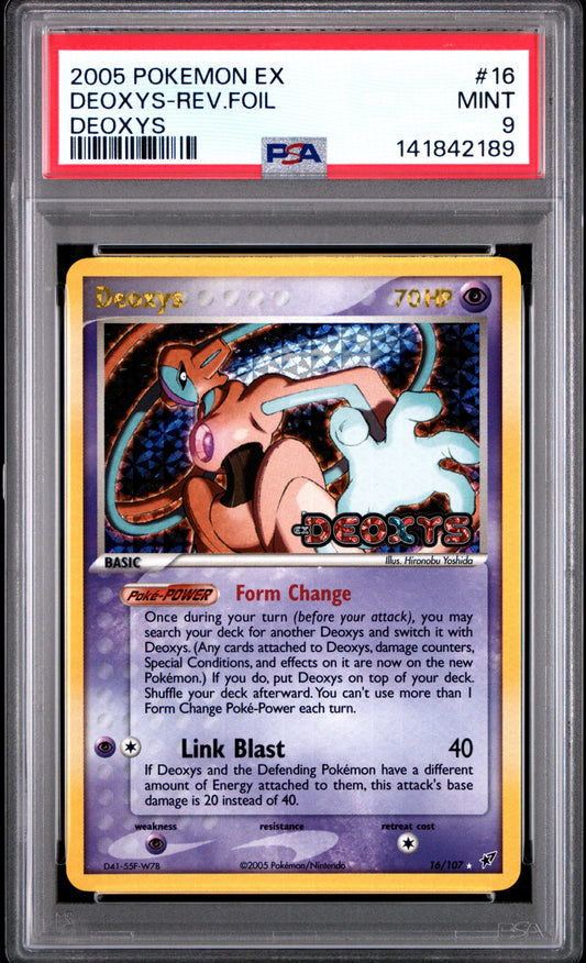 Deoxys Reverse Holo 16/107 Deoxys Pokemon PSA 9